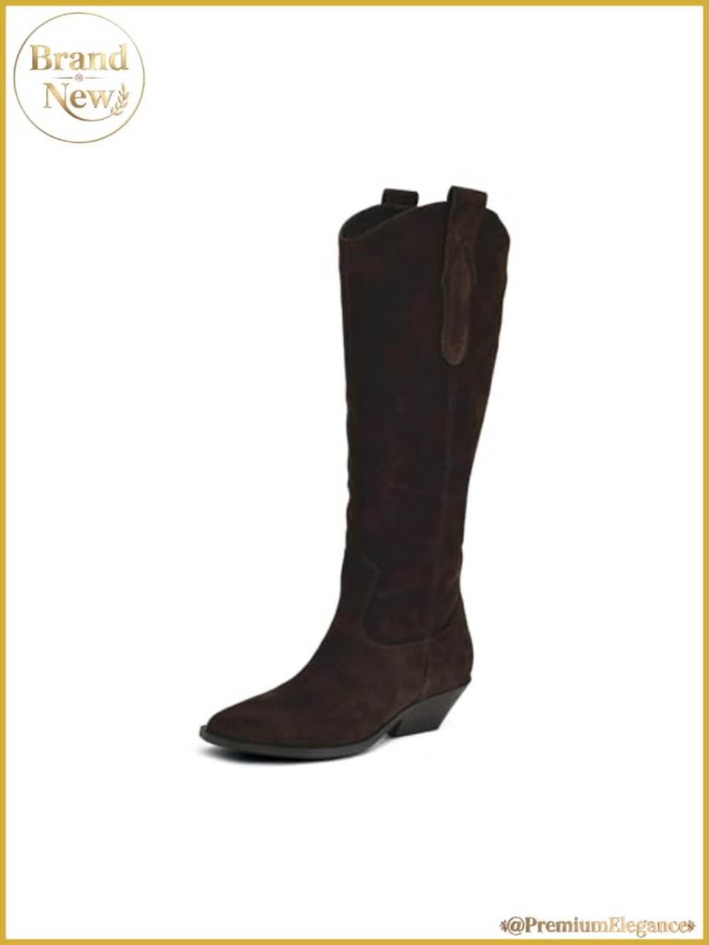 Nine West Asken Suede Snip Toe Knee-High Western Boot